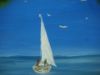 Picture of The sailboat beyond the meadow (30 x 40 cm) (Series 3)