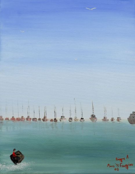 Picture of Sailboats in a harbor (30 x 40 cm) (Series 3)