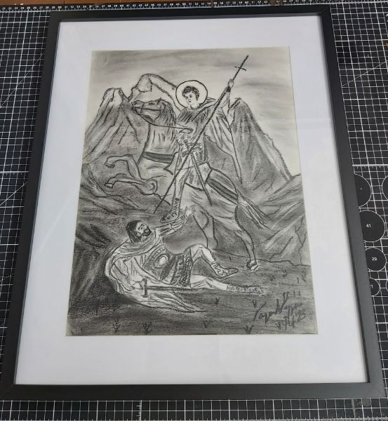 Εικόνα της "Άγιος Δημήτριος" (Η τιμή είναι με κορνίζα μεγέθους 45x55 εκ.)