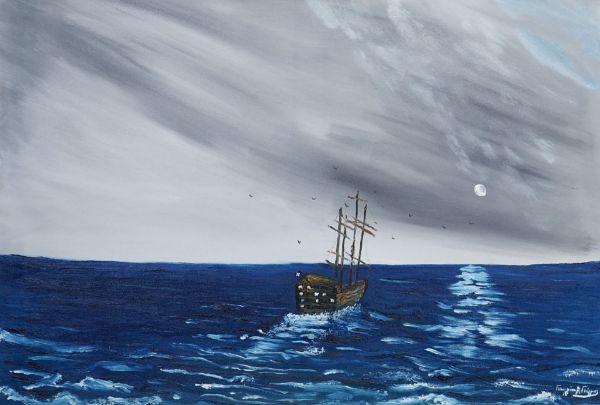 Picture of Sailing with the moon (50 x 70cm) (Series 3)
