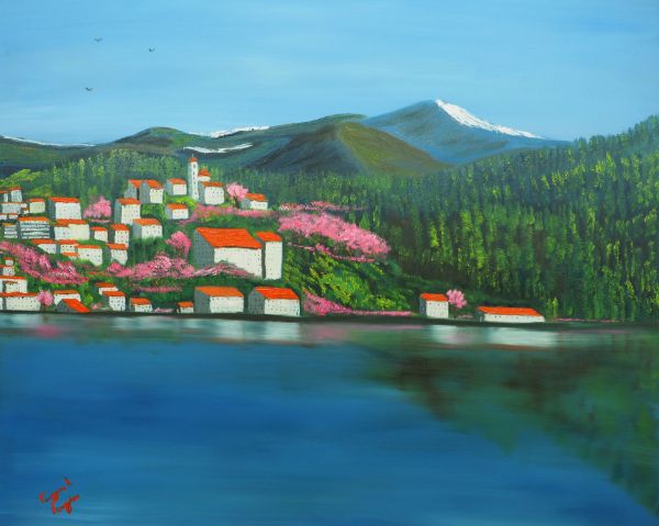 Εικόνα της Η Λίμνη της Καστοριάς (100 x 100 cm) (Σειρά 2)
